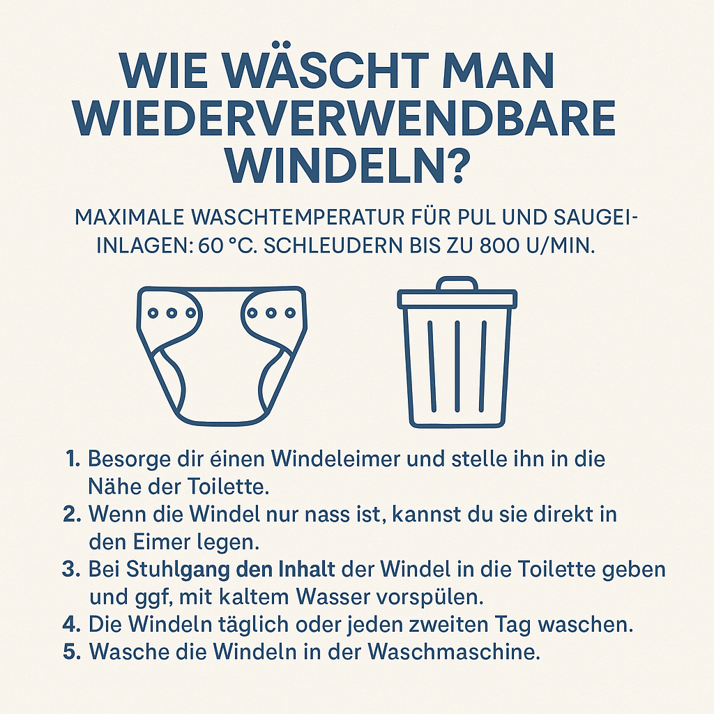 Wie wäscht man wiederverwendbare Windeln?