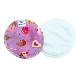 Reusable Breast Pads, bamboo + coolmax, 2pcs, SWEETS