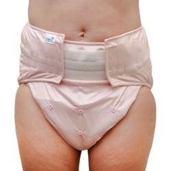 Wiederverwendbare Stoffwindel für Erwachsene mit Saugeinlage - BEIGE