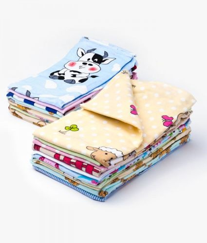 Flannel Flat Diaper 70x80cm, 3-pack UNISEX