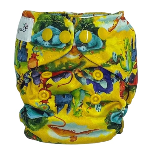 Windel mit Tasche für Neugeborene 3-7kg - Drachen