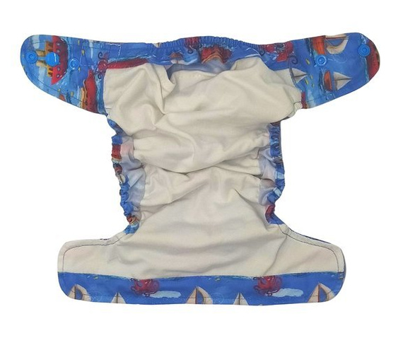 Pocket diaper, one-row snaps, MINI OS 4-11kg BOATS