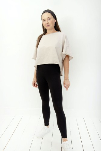 Long Leggings with High Waist - Black