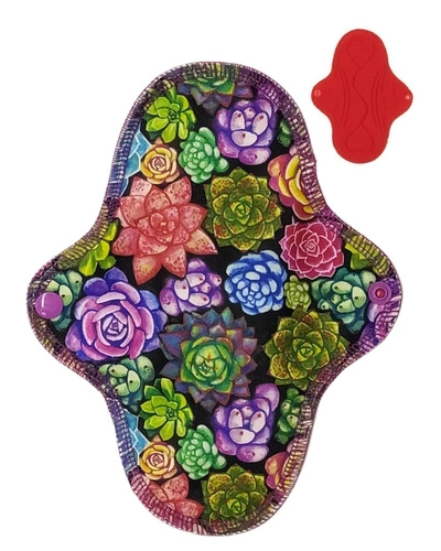 MEDIUM M Cloth Menstrual Pad - SUCCULENTS