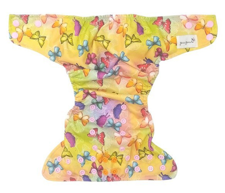 Pocket diaper, double-row snaps, OS, Butterflies