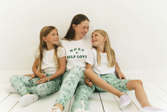 Lange Leggings mit hoher Taille - Mintgrün