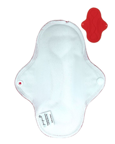 MEDIUM M Cloth Menstrual Pad - WHITE