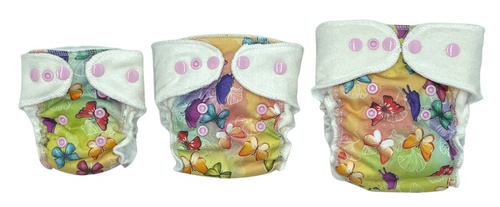Fitted diaper with PUL & EVO 8-14kg "Butterflies"