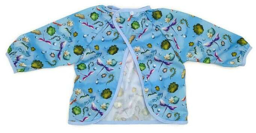 Long sleeved bib, waterproof, with built-in pocket bag In the Dragonfly
