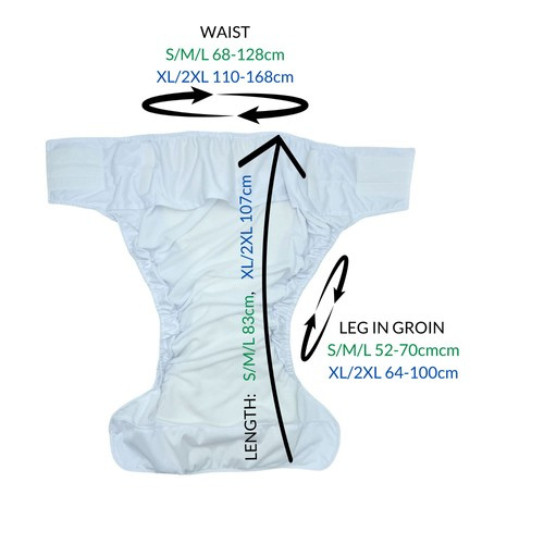 Reusable diaper for adults with insert - I FEEL GREEN