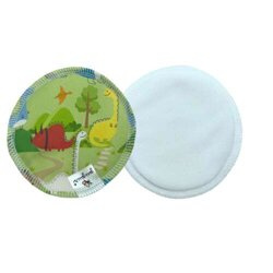 Reusable Breast Pads, bamboo + coolmax, 2pcs, DINOSAURUS