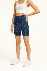 Short Leggings with High Waist - Neon Splash