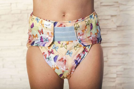 Reusable diaper for adults with insert - BUTTERFLIES