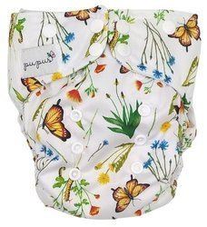 Taschenwindeln, Doppelreihe Druckknöpfe, One Size im Gras