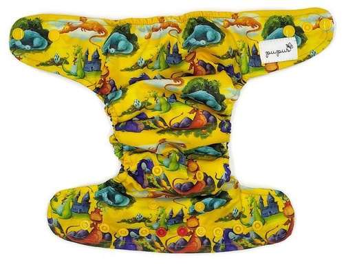 Pocket diaper, one-row snaps, MINI OS 4-11kg DRAGONS