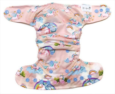 Pocket diaper, one-row snaps, MINI OS 4-11kg UNICORNS