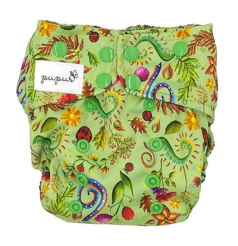 Pocket diaper, double-row snaps, OS, FLOWERS