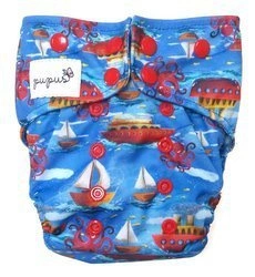 Pocket diaper, double-row snaps, OS, BOATS