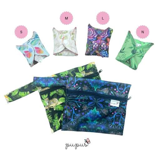 MEDIUM M Cloth Menstrual Pad - In the grass