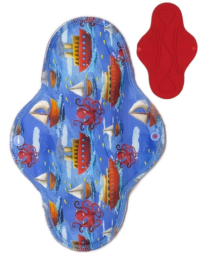 LARGE L Cloth Menstrual Pad - BOATS