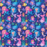 Pocket diaper, double-row snaps, OS, MERMAIDS