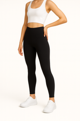 Long Leggings with High Waist - Black