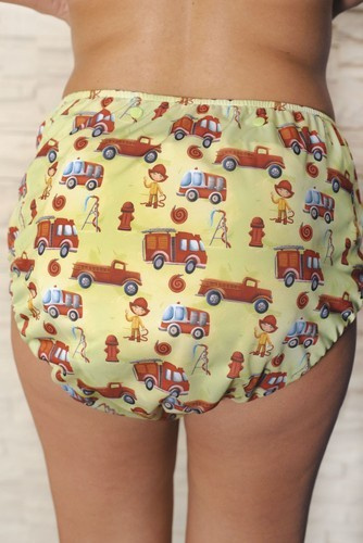 Wiederverwendbare Stoffwindel für Erwachsene mit Saugeinlage - FIREMAN