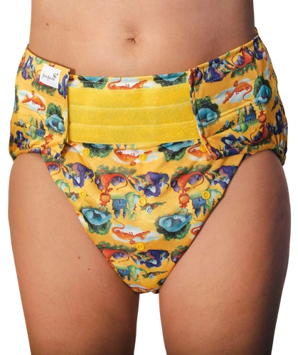 Reusable diaper for adults with insert - DRAGONS