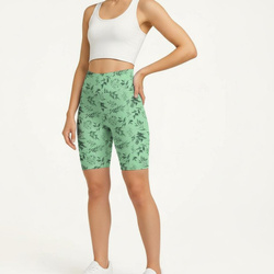 Kurze Leggings mit hohem Bund - Mintgrün