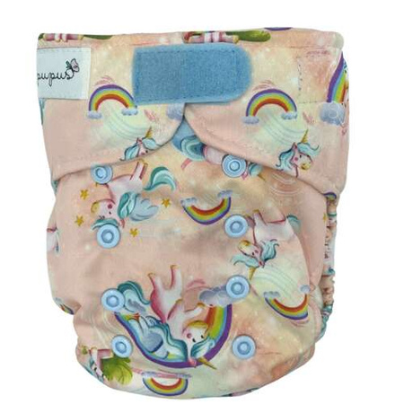 Windel mit Tasche Einhörner 5-15kg - Klettverschluss