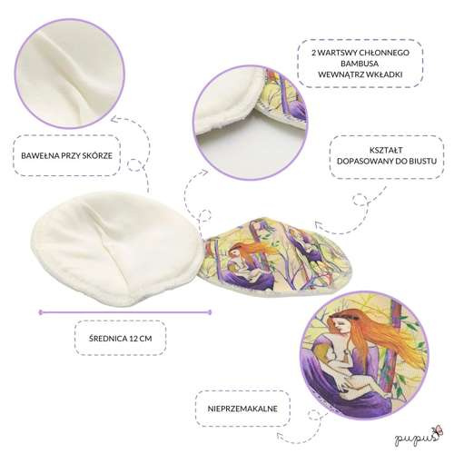 Profiled Breast Pads, 2pcs, Hummingbirds