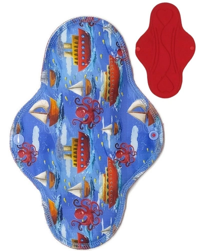 LARGE L Cloth Menstrual Pad - BOATS