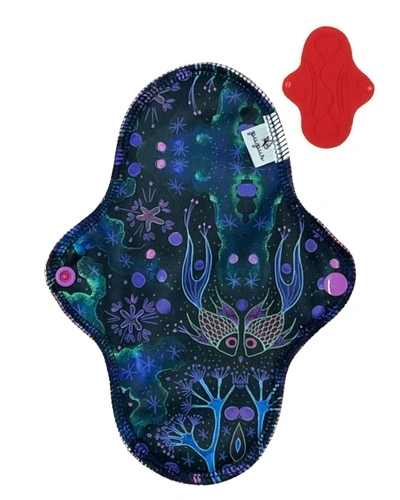 MEDIUM M Cloth Menstrual Pad - NEON SPLASH