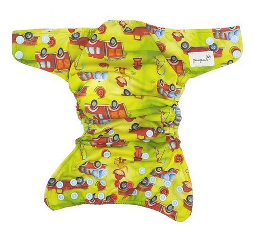 Pocket diaper, double-row snaps, OS, Fireman
