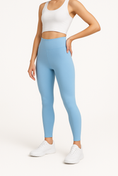 Long Leggings with High Waist - Sky Blue