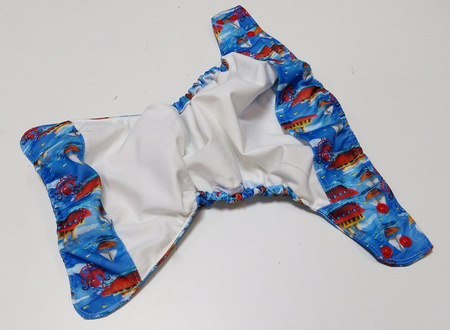 Pocket diaper, double-row snaps, OS, BOATS