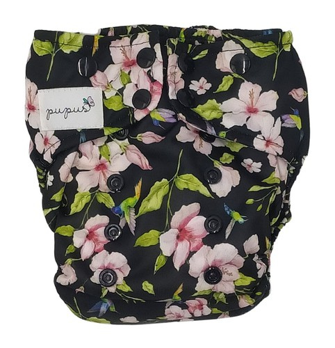 Taschenwindeln, Doppelreihe Druckknöpfe, One Size, Kolibris