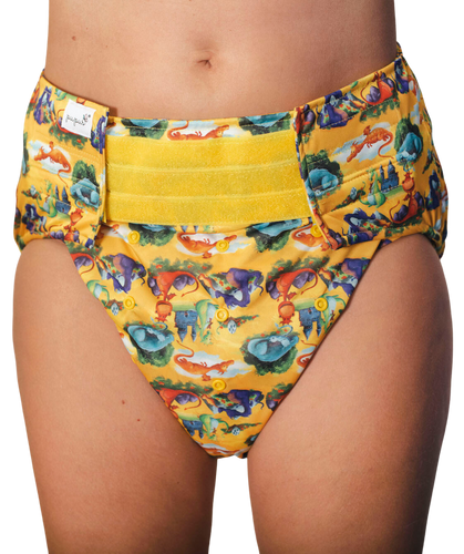 Reusable diaper for adults with insert - DRAGONS