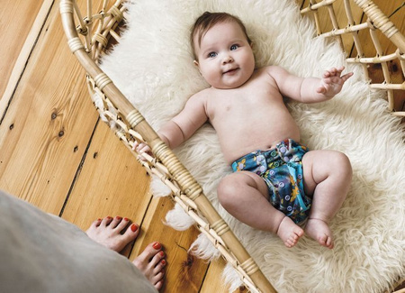 Pocket diaper, double-row snaps, OS, Magic forest