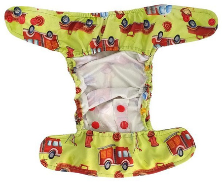 Diaper cover, one-row snaps Mini OS 4-11kg FIREMAN
