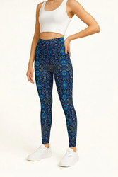 Long Leggings with High Waist - Neon Splash