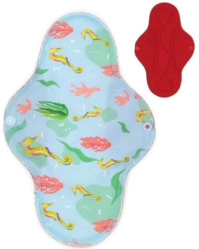 LARGE L Cloth Menstrual Pad - Seahorse