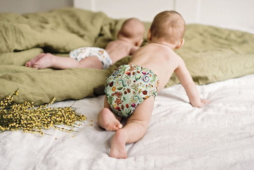 Pocket diaper, double-row snaps, OS In the grass