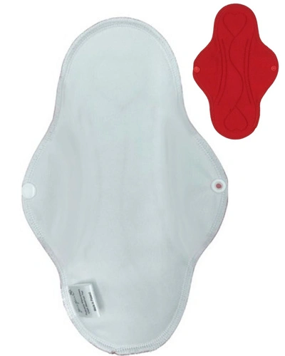 LARGE L Cloth Menstrual Pad - WHITE
