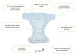 Reusable diaper for adults with insert - BUTTERFLIES