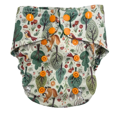 Pocket diaper, double-row snaps, OS, FOREST GLADE