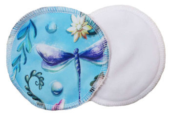 Reusable Breast Pads, bamboo + coolmax, 2pcs, Dragonfly