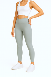 Long Leggings with High Waist - Sage Mint