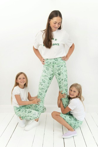 Lange Leggings mit hoher Taille - Mintgrün