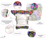 Newborn Pocket Diaper 3-7kg - Flowers